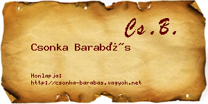 Csonka Barabás névjegykártya